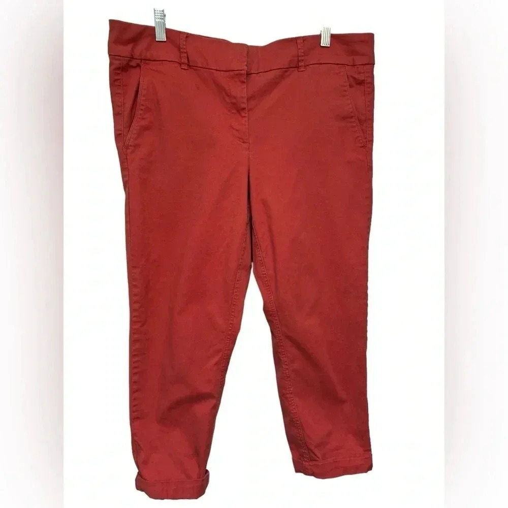Loft pink Marisa fit cuffed flat front pants